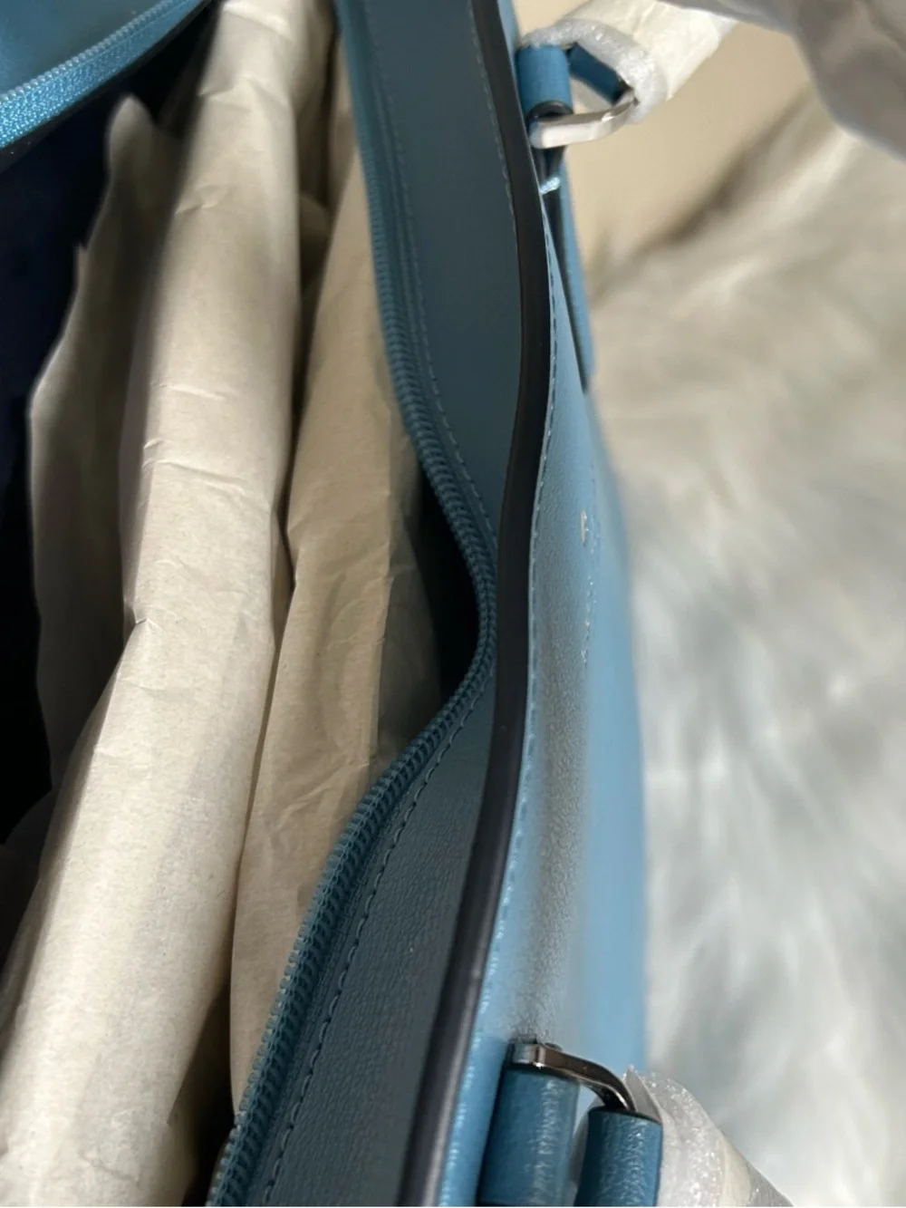 Kate Spade Harper Niagara Blue Pebbled Leather Tote‎ Bag NEW